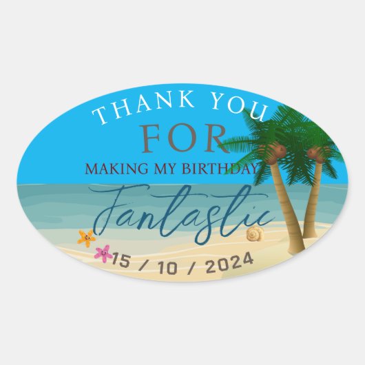 Ocean Bliss Celebrations Ovale Sticker (Voorkant)