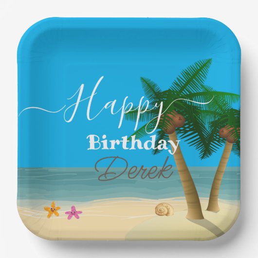 Ocean Bliss Celebrations Papieren Bordje (Voorkant)