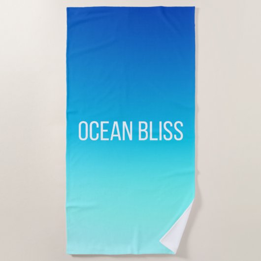 Ocean Bliss - Modern Blue Gradient Strandlaken (Voorkant)