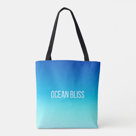 Ocean Bliss - Modern Blue Gradient Tote Bag (Achterkant)