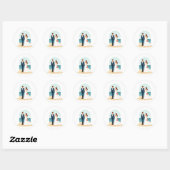Ocean Bliss trouwstickers Ronde Sticker (Vel)