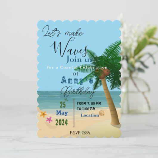 Ocean Bliss Vieringen Kaart (Staand voorkant)