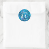 Ocean Blue 100 en Wonderful Birthday Favor Ronde Sticker (Tas)
