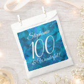 Ocean Blue 100 en Wonderful Birthday Party Bedankzakje (Geknipt)