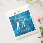 Ocean Blue 100 en Wonderful Birthday Party Bedankzakje (Gezegeld)