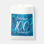 Ocean Blue 100 en Wonderful Birthday Party Bedankzakje (Voorkant)