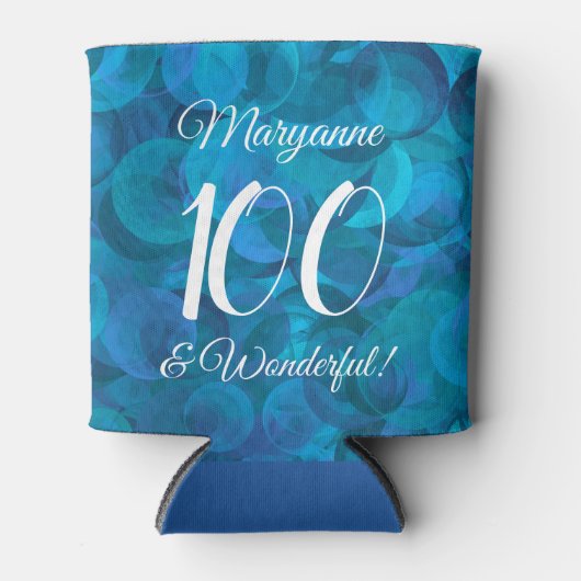 Ocean Blue 100 en Wonderful Birthday Party Blikjeskoeler (Voorkant)