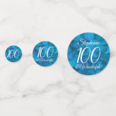 Ocean Blue 100 en Wonderful Birthday Party Confetti (Voorkanten)