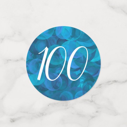 Ocean Blue 100 en Wonderful Birthday Party Confetti (Kleine voorkant)