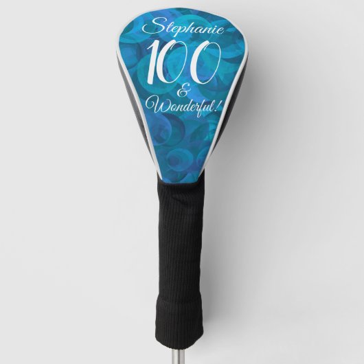 Ocean Blue 100 en Wonderful Birthday Party Golfheadcover (Voorkant)