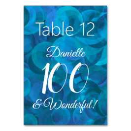 Ocean Blue 100 en Wonderful Birthday Party Kaart