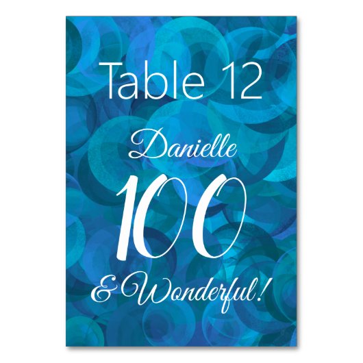 Ocean Blue 100 en Wonderful Birthday Party Kaart (Achterkant)