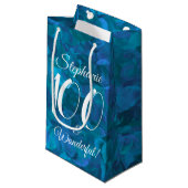 Ocean Blue 100 en Wonderful Birthday Party Klein Cadeauzakje (Voorkant Gekanteld)