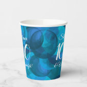 Ocean Blue 100 en Wonderful Birthday Party Papieren Bekers (Links)