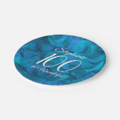 Ocean Blue 100 en Wonderful Birthday Party Papieren Bordje (Gekanteld)