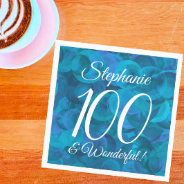 Ocean Blue 100 en Wonderful Birthday Party Servet