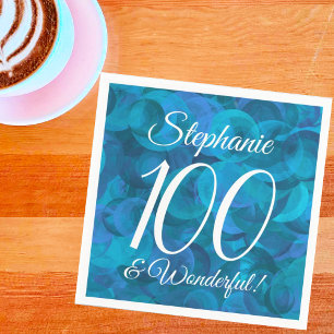 Ocean Blue 100 en Wonderful Birthday Party Servet