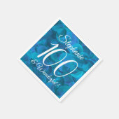 Ocean Blue 100 en Wonderful Birthday Party Servet (Hoek)