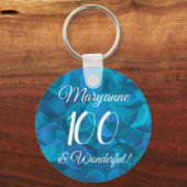 Ocean Blue 100 en Wonderful Birthday Party Sleutelhanger (Voorkant)
