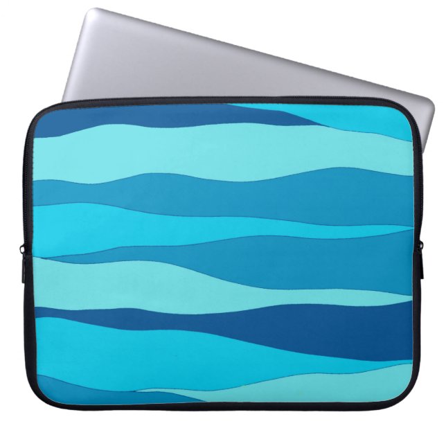 Ocean Blue 15-inch laptophoes Laptop Sleeve (Voorkant)