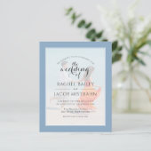 Ocean Blue 2-foto budget bruiloft uitnodiging (Staand voorkant)