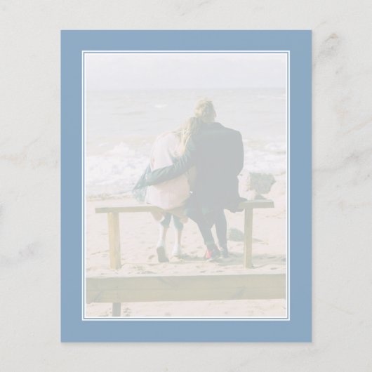 Ocean Blue 2-foto budget bruiloft uitnodiging (Achterkant)