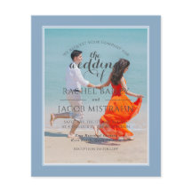 Ocean Blue 2-foto budget bruiloft uitnodiging