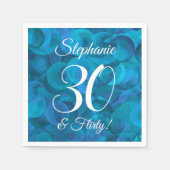 Ocean Blue 30 en Flirty Birthday Party Servet (Voorkant)