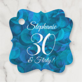 Ocean Blue 30 en ondeugende verjaardagsfeestje fav Bedankjes Labels