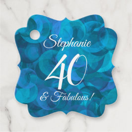 Ocean Blue 40 en Fabulous Birthday Party Bedankjes Labels