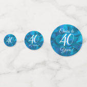 Ocean Blue 40 en Fabulous Birthday Party Confetti (Achterkanten)