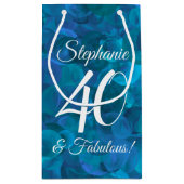 Ocean Blue 40 en Fabulous Birthday Party Klein Cadeauzakje (Achterkant)