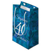 Ocean Blue 40 en Fabulous Birthday Party Klein Cadeauzakje (Voorkant Gekanteld)