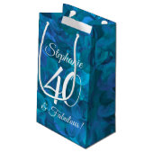 Ocean Blue 40 en Fabulous Birthday Party Klein Cadeauzakje (Achterkant Gekanteld)