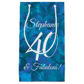 Ocean Blue 40 en Fabulous Birthday Party Klein Cadeauzakje (Voorkant)