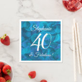Ocean Blue 40 en Fabulous Birthday Party Servet (Insitu)