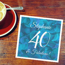 Ocean Blue 40 en Fabulous Birthday Party Servet