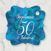 Ocean Blue 50 en Fabulous Birthday Party Bedankjes Labels (Achterkant)