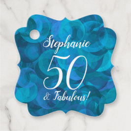 Ocean Blue 50 en Fabulous Birthday Party Bedankjes Labels
