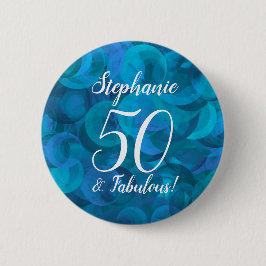 Ocean Blue 50 en Fabulous Birthday Party Button