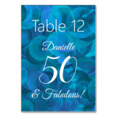 Ocean Blue 50 en Fabulous Birthday Party Name Kaart (Achterkant)