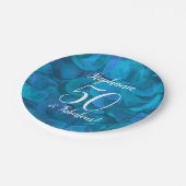 Ocean Blue 50 en Fabulous Birthday Party Papieren Bordje (Gekanteld)