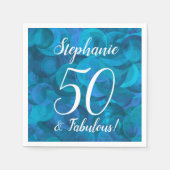 Ocean Blue 50 en Fabulous Birthday Party Servet (Voorkant)