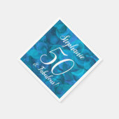 Ocean Blue 50 en Fabulous Birthday Party Servet (Hoek)