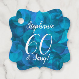 Ocean Blue 60 en Sassy Birthday Party Bedankjes Labels