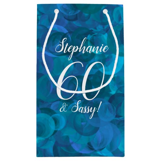 Ocean Blue 60 en Sassy Birthday Party Klein Cadeauzakje (Achterkant)