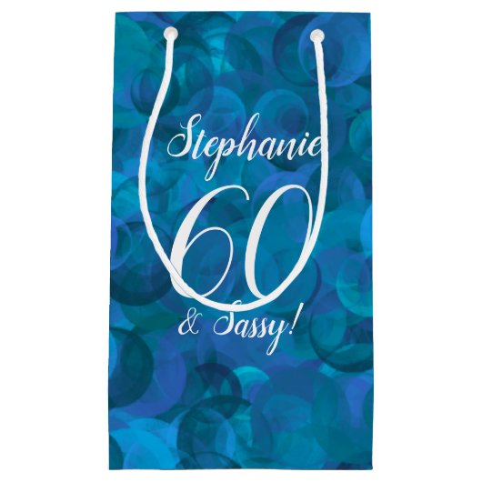 Ocean Blue 60 en Sassy Birthday Party Klein Cadeauzakje (Voorkant)