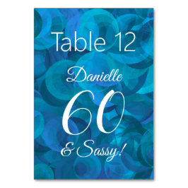 Ocean Blue 60 en Sassy Birthday Party Name Kaart