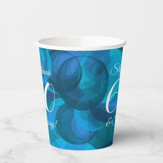 Ocean Blue 60 en Sassy Birthday Party Papieren Bekers (Links)