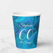 Ocean Blue 60 en Sassy Birthday Party Papieren Bekers (Voorkant)